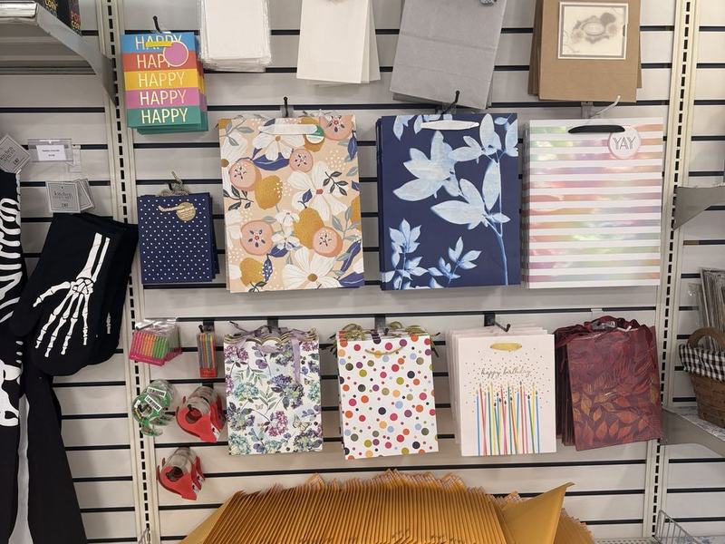 Gift bags, tissue paper and wrapping supplies