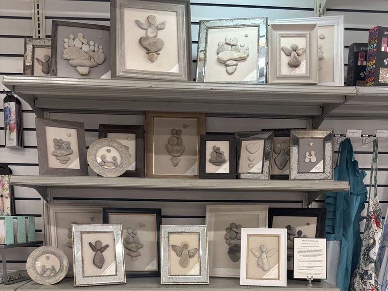 Framed rock art by Gloriously Handmade on display at Dash